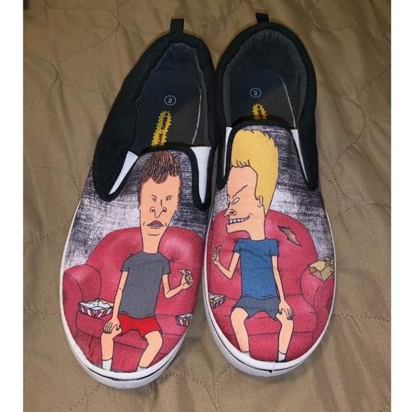 beavis and butthead slip ons
